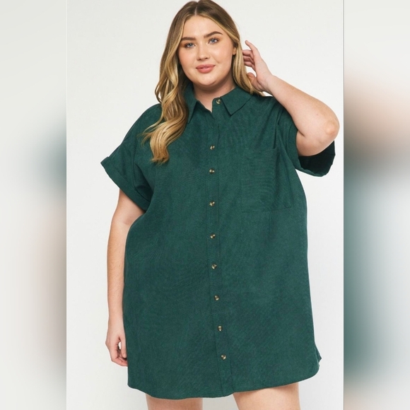 entro Dresses & Skirts - Green Button-Up Shirt